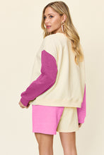 Load image into Gallery viewer, Double Take Full Size Contrast Drop Shoulder Top and Shorts Set