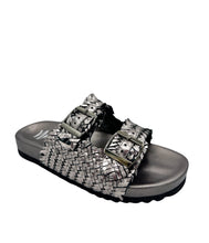 Load image into Gallery viewer, Intertwine Dual Woven Strap Slide in Pewter