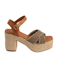 Load image into Gallery viewer, Nana Platform Sandals in Khaki