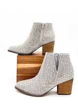 Load image into Gallery viewer, Shine Star Rhinestone Bootie in Silver