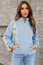 Load image into Gallery viewer, Quarter Zip Dropped Shoulder Sweatshirt