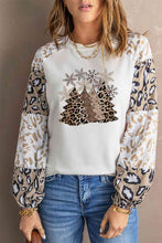 Load image into Gallery viewer, Leopard Round Neck Dropped Shoulder Sweatshirt
