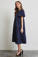 Load image into Gallery viewer, HEYSON Full Size Cotton Poplin Ruffled Tiered Midi Dress
