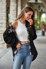 Load image into Gallery viewer, Plaid Collared Dropped Shoulder Jacket