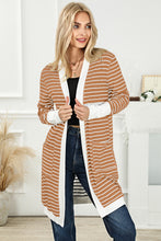 Load image into Gallery viewer, Striped Open Front Longline Cardigan