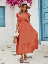 Load image into Gallery viewer, Ruffled Surplice Cap Sleeve Dress