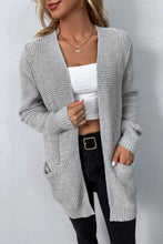 Load image into Gallery viewer, Rib-Knit Open Front Pocketed Cardigan