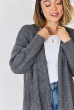 Load image into Gallery viewer, Cable-Knit Open Front Dropped Shoulder Cardigan