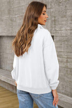 Load image into Gallery viewer, Quarter Zip Dropped Shoulder Sweatshirt