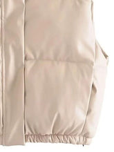 Load image into Gallery viewer, PU Leather Zip Up Drawstring Vest