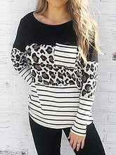 Load image into Gallery viewer, Leopard Striped Long Sleeve T-Shirt