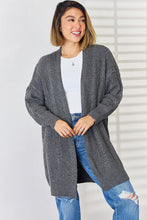 Load image into Gallery viewer, Cable-Knit Open Front Dropped Shoulder Cardigan