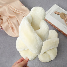 Load image into Gallery viewer, Faux Fur Crisscross Strap Slippers