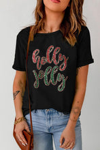 Load image into Gallery viewer, Sequin Letter Graphic Short Sleeve T-Shirt