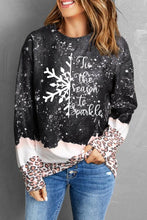 Load image into Gallery viewer, Graphic Leopard Round Neck Long Sleeve Sweatshirt