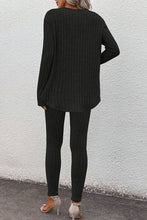 Load image into Gallery viewer, Basic Bae Full Size Notched Long Sleeve Top and Pants Set