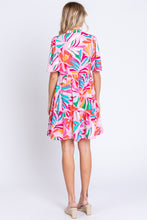 Load image into Gallery viewer, GeeGee Printed Short Sleeve Ruffle Hem Dress