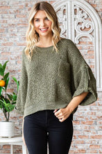 Load image into Gallery viewer, Veveret Round Neck Roll-Up Sweater
