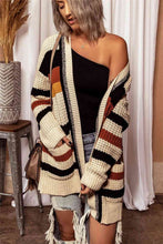 Load image into Gallery viewer, Striped Open Front Longline Cardigan