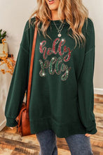 Load image into Gallery viewer, HOLLY JOLLY Sequin Round Neck Sweatshirt