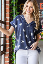 Load image into Gallery viewer, Heimish Full Size Star Print V-Neck Short Sleeve T-Shirt
