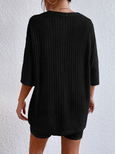 Load image into Gallery viewer, Ribbed Round Neck Top and Shorts Set