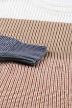 Load image into Gallery viewer, Color Block Round Neck Sweater