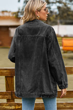Load image into Gallery viewer, Buttoned Collared Neck Denim Jacket with Pockets
