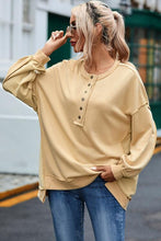 Load image into Gallery viewer, Buttoned Dropped Shoulder Sweatshirt