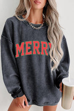 Load image into Gallery viewer, MERRY Ribbed Round Neck Long Sleeve Sweatshirt