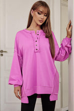 Load image into Gallery viewer, Buttoned Dropped Shoulder Sweatshirt