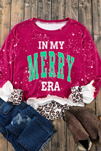 Load image into Gallery viewer, IN MY MERRY ERA Leopard Round Neck Sweatshirt