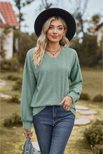 Load image into Gallery viewer, V-Neck Dropped Shoulder Blouse