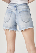 Load image into Gallery viewer, RISEN Star Print Frayed Denim Shorts