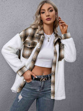 Load image into Gallery viewer, Plaid Collared Neck Button Down Jacket