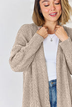 Load image into Gallery viewer, Cable-Knit Open Front Dropped Shoulder Cardigan