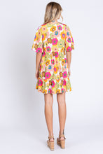 Load image into Gallery viewer, GeeGee Floral V-Neck Ruffle Hem Mini Dress