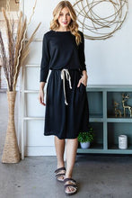 Load image into Gallery viewer, Reborn J Drawstring Waist Long Sleeve Tee Dress