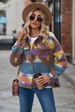 Load image into Gallery viewer, Printed Collared Neck Jacket