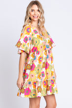 Load image into Gallery viewer, GeeGee Floral V-Neck Ruffle Hem Mini Dress