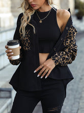 Load image into Gallery viewer, Leopard Print Buttoned Dropped Shoulder Jacket