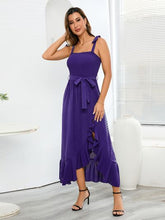 Load image into Gallery viewer, Ruffled Smocked Tied Cami Dress