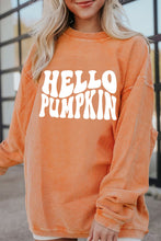 Load image into Gallery viewer, Round Neck Dropped Shoulder HELLO PUMPKIN Graphic Sweatshirt