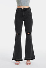 Load image into Gallery viewer, BAYEAS Full Size High Waist Distressed Raw Hem Flare Jeans