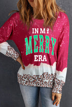 Load image into Gallery viewer, IN MY MERRY ERA Leopard Round Neck Sweatshirt