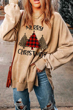 Load image into Gallery viewer, MERRY CHRISTMAS Graphic Slit Drop Shoulder Sweatshirt