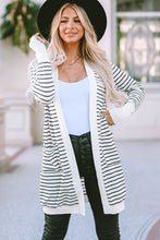 Load image into Gallery viewer, Striped Open Front Longline Cardigan