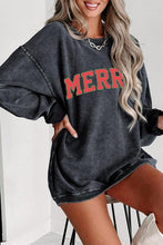 Load image into Gallery viewer, MERRY Ribbed Round Neck Long Sleeve Sweatshirt