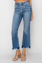 Load image into Gallery viewer, RISEN High Waist Raw Hem Flare Jeans