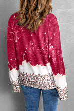 Load image into Gallery viewer, IN MY MERRY ERA Leopard Round Neck Sweatshirt